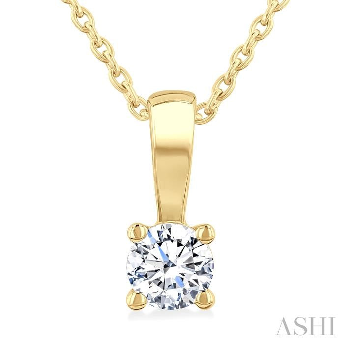 ASHI Round Shape Diamond Solitaire Pendant 90227PPFGPDYG