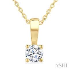 ASHI Round Shape Diamond Solitaire Pendant 90227PPFGPDYG