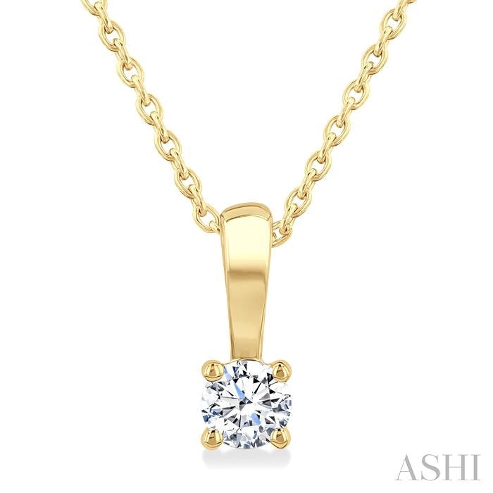 ASHI Round Shape Diamond Solitaire Pendant 90228PPFGPDYG-0.15