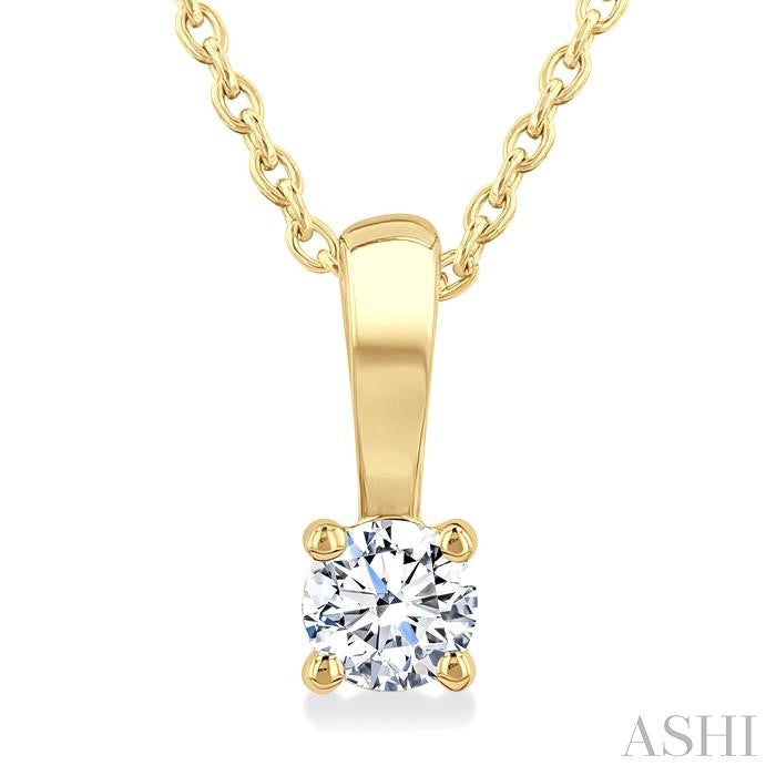 ASHI Round Shape Diamond Solitaire Pendant 90228PPFGPDYG-0.15