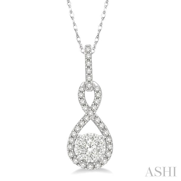 ASHI Round Shape Lovebright Diamond Infinity Pendant 902A6PPFGPDWG