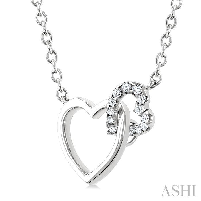 ASHI Heart Interlock Petite Diamond Fashion Pendant 902H8PPTGPDWG