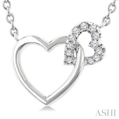 ASHI Heart Interlock Petite Diamond Fashion Pendant 902H8PPTGPDWG