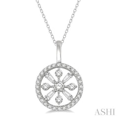 ASHI Circle Baguette Diamond Fashion Pendant 90375PPFHPDWG