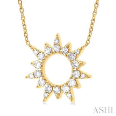 ASHI Sunburst Diamond Fashion Pendant 90387PPTSPDYG