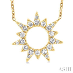 ASHI Sunburst Diamond Fashion Pendant 90387PPTSPDYG