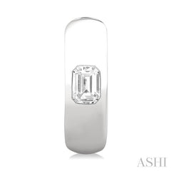 ASHI Emerald Shape Bezel Set Diamond Huggie Fashion Earrings 903G5PPFGERWG-OC