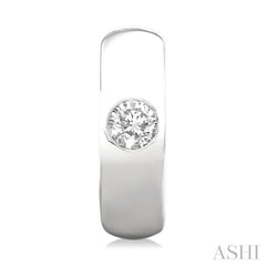 ASHI Round Shape Bezel Diamond Huggie Earrings 903G5PPFGERWG-RD