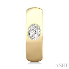 ASHI Oval Shape Bezel Set Diamond Huggie Fashion Earrings 903G5PPFGERYG-OV