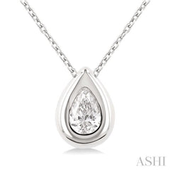 ASHI Pear Shape Bezel Set Diamond Pendant 903G5PPFGPDWG-PR