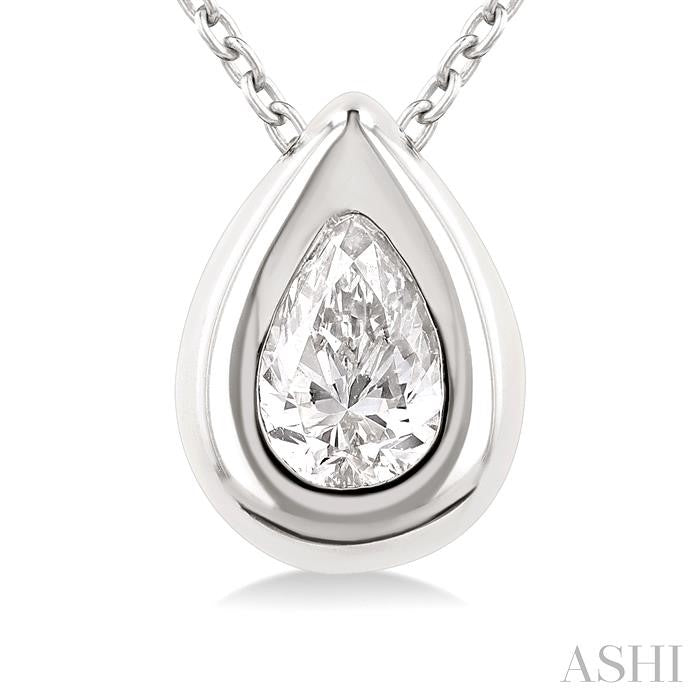 ASHI Pear Shape Bezel Set Diamond Pendant 903G5PPFGPDWG-PR