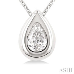 ASHI Pear Shape Bezel Set Diamond Pendant 903G5PPFGPDWG-PR