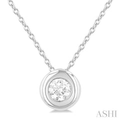 ASHI Round Shape Bezel Set Bubble Diamond Pendant 903G5PPFGPDWG-RD