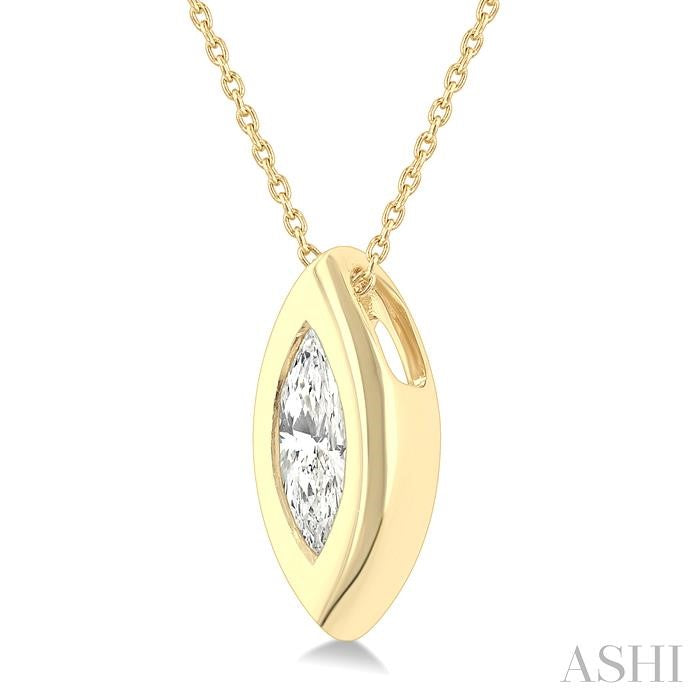 ASHI Marquise Shape Bezel Set Diamond Pendant 903G5PPFGPDYG-MQ