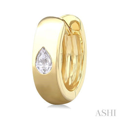 ASHI Pear Shape Bezel Set Diamond Huggie Fashion Earrings 903G6PPFGERYG-PR