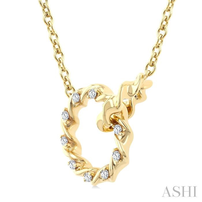 ASHI Circle Interlock Petite Diamond Fashion Pendant 903H8PPTGPDYG