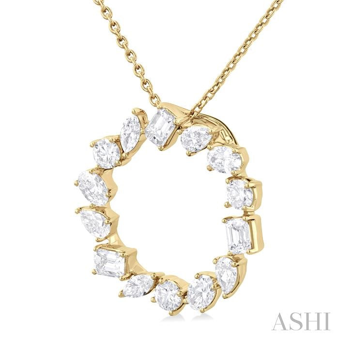 ASHI Mixed Shape Circle Diamond Fashion Pendant 90411PPFHPDYG