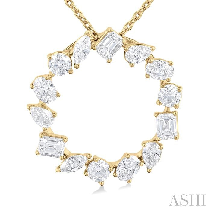 ASHI Mixed Shape Circle Diamond Fashion Pendant 90411PPFHPDYG