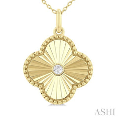 ASHI Clover Fluted Medallion Diamond Fashion Pendant 90449PPTGPDYG-CLV