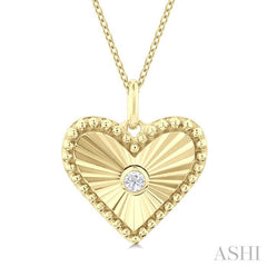 ASHI Heart Shape Fluted Medallion Diamond Pendant 90449PPTGPDYG-HRT