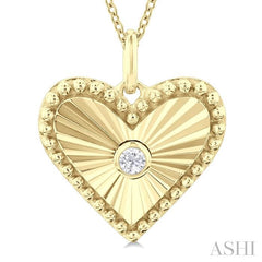 ASHI Heart Shape Fluted Medallion Diamond Pendant 90449PPTGPDYG-HRT