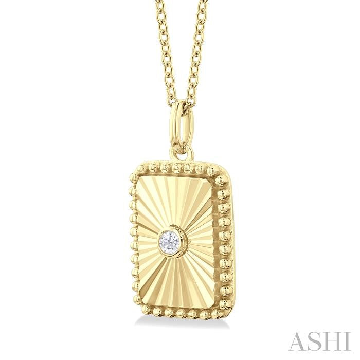 ASHI Rectangular Shape Fluted Medallion Diamond Pendant 90449PPTGPDYG-RCT