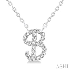 ASHI Script 'B' Initial Diamond Pendant 90468PPTSPDWG-B