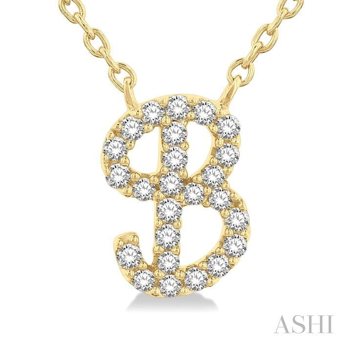 ASHI Script 'B' Initial Diamond Pendant 90468PPTSPDYG-B