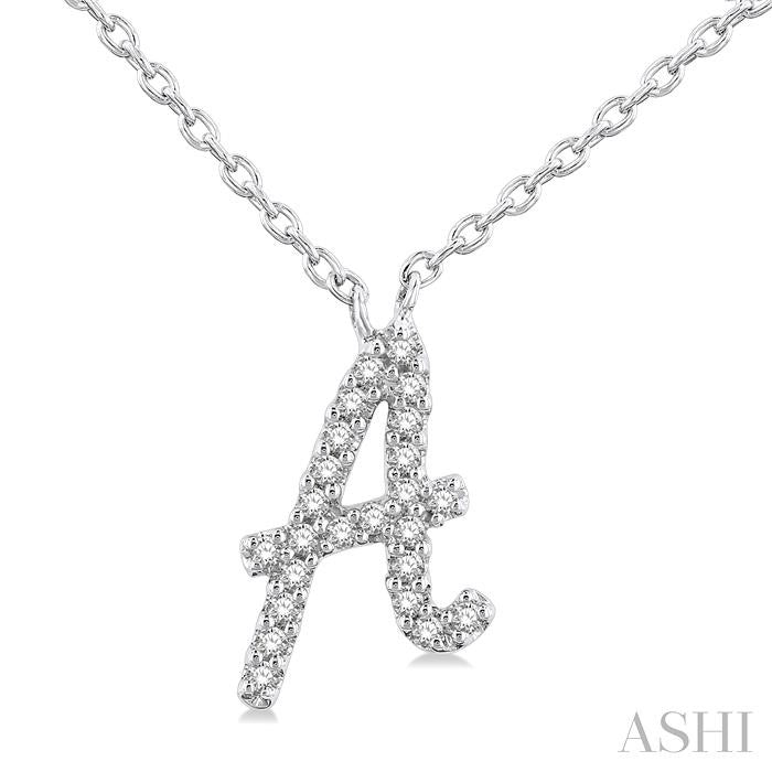 ASHI Script 'A' Initial Diamond Pendant 90469PPFSPDWG-A