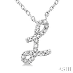 ASHI Script 'L' Initial Diamond Pendant 90469PPFSPDWG-L
