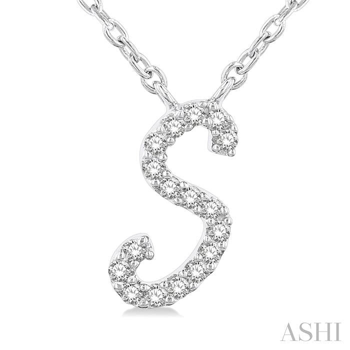 ASHI Script 'S' Initial Diamond Pendant 90469PPFSPDWG-S
