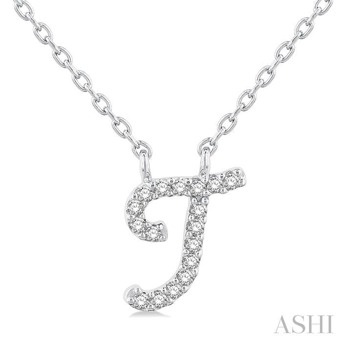 ASHI Script 'T' Initial Diamond Pendant 90469PPFSPDWG-T