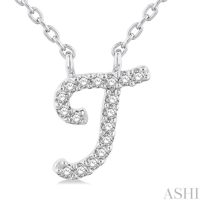 ASHI Script 'T' Initial Diamond Pendant 90469PPFSPDWG-T