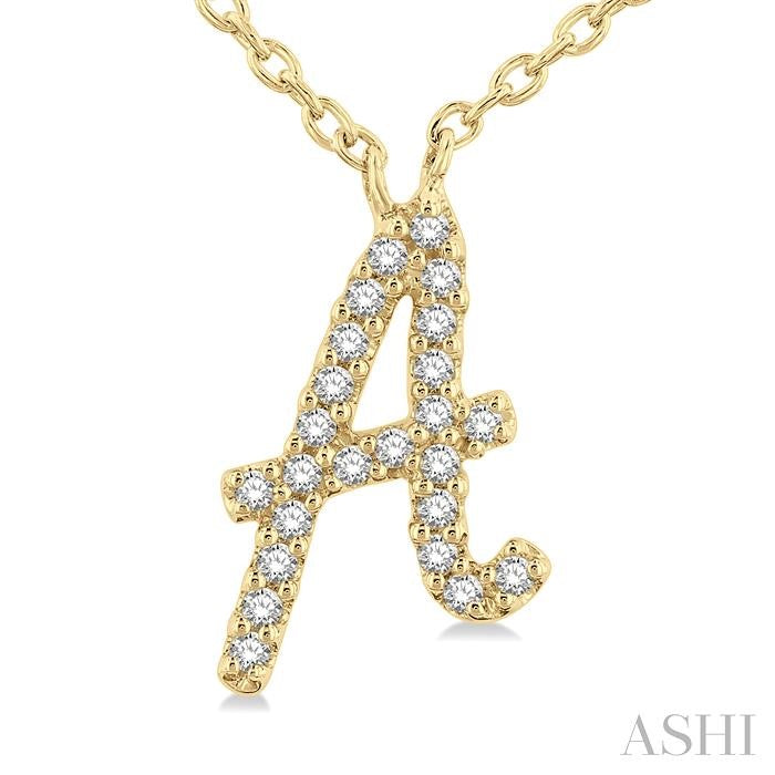 ASHI Script 'A' Initial Diamond Pendant 90469PPFSPDYG-A