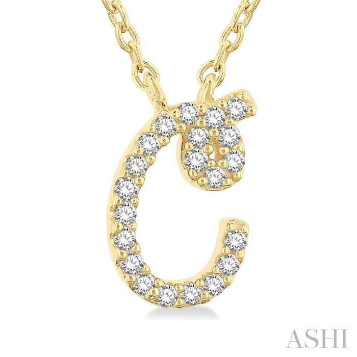 ASHI Script 'C' Initial Diamond Pendant 90469PPFSPDYG-C