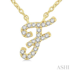 ASHI Script 'F' Initial Diamond Pendant 90469PPFSPDYG-F
