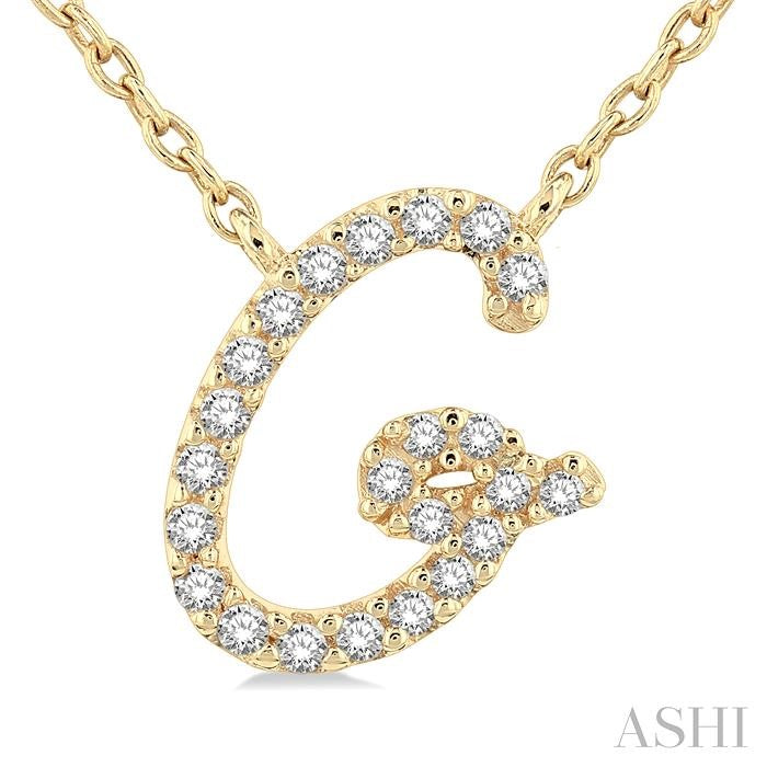 ASHI Script 'G' Initial Diamond Pendant 90469PPFSPDYG-G