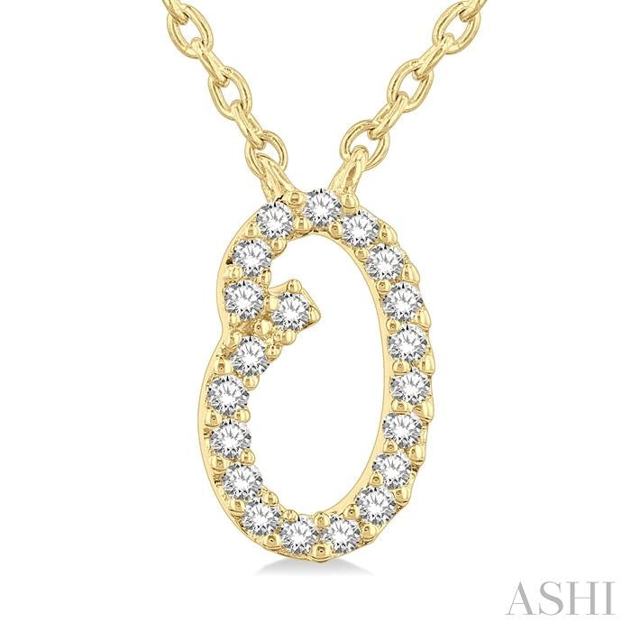ASHI Script 'O' Initial Diamond Pendant 90469PPFSPDYG-O
