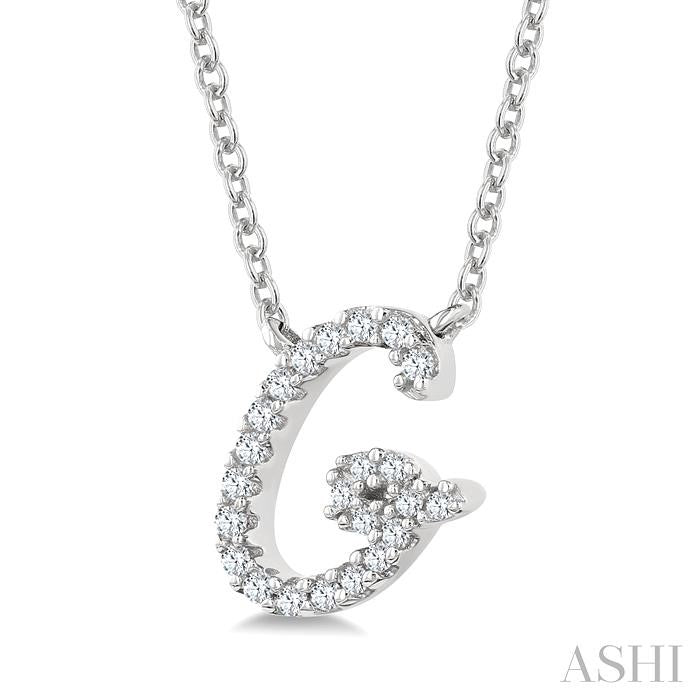 ASHI Script 'G' Initial Diamond Pendant 90469PPTSPDWG-G