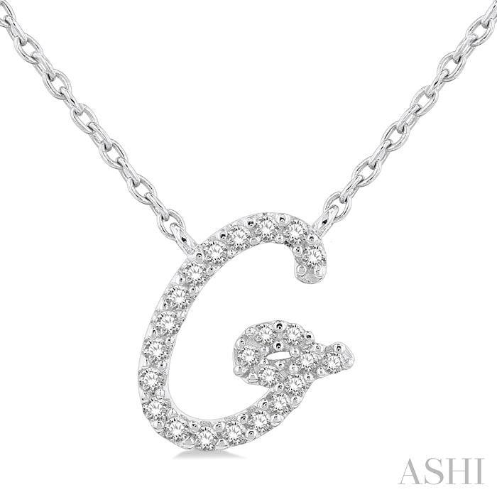 ASHI Script 'G' Initial Diamond Pendant 90469PPTSPDWG-G