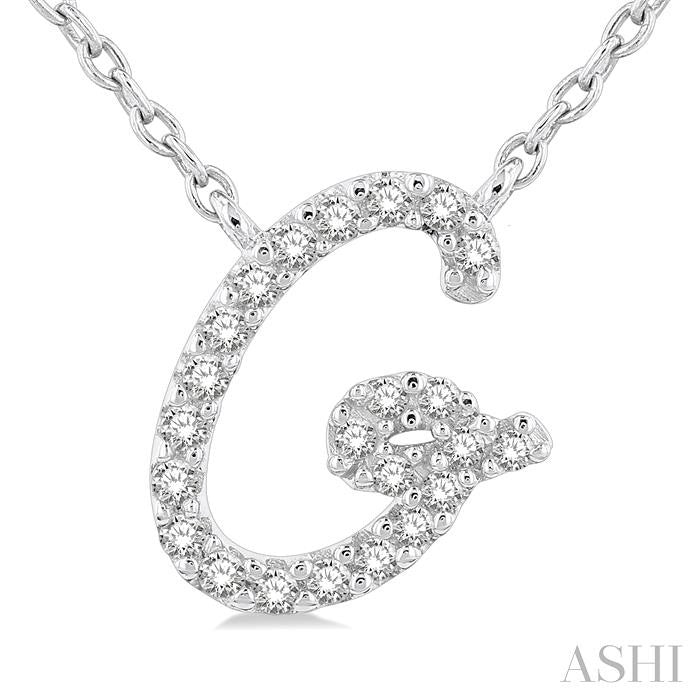 ASHI Script 'G' Initial Diamond Pendant 90469PPTSPDWG-G