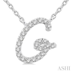 ASHI Script 'G' Initial Diamond Pendant 90469PPTSPDWG-G