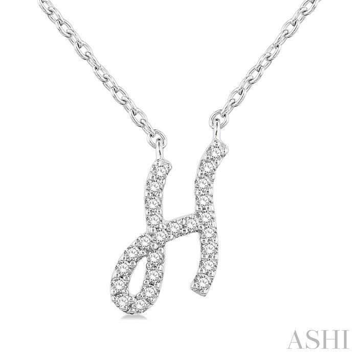 ASHI Script 'H' Initial Diamond Pendant 90469PPTSPDWG-H