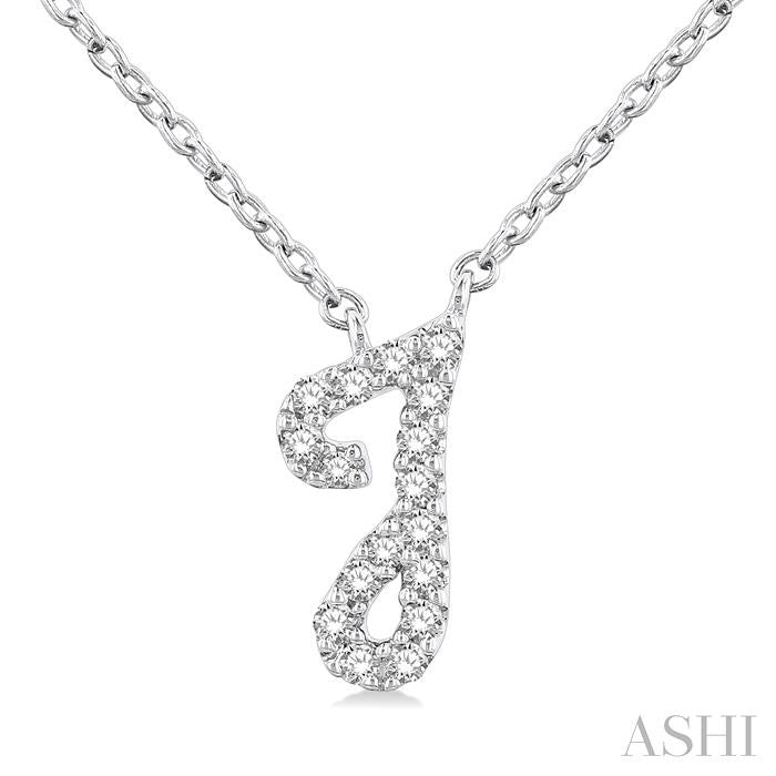 ASHI Script 'J' Initial Diamond Pendant 90469PPTSPDWG-J