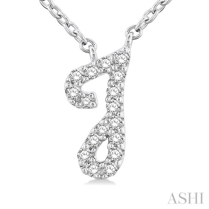 ASHI Script 'J' Initial Diamond Pendant 90469PPTSPDWG-J