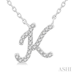 ASHI Script 'K' Initial Diamond Pendant 90469PPTSPDWG-K