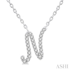 ASHI Script 'N' Initial Diamond Pendant 90469PPTSPDWG-N