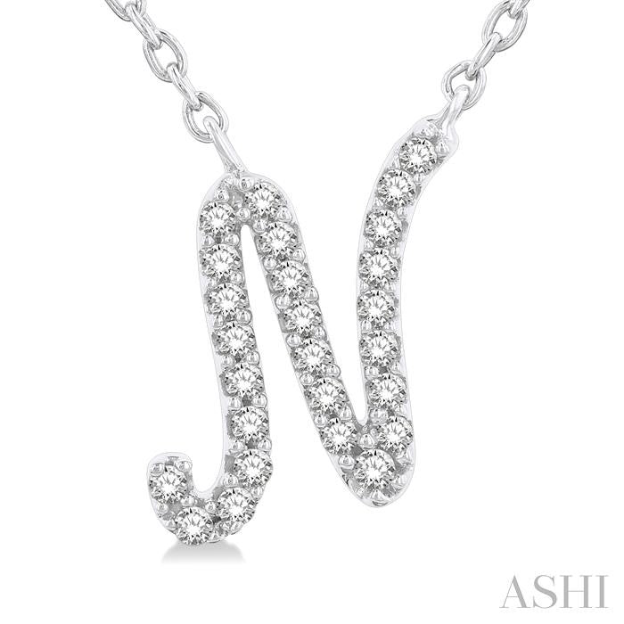 ASHI Script 'N' Initial Diamond Pendant 90469PPTSPDWG-N