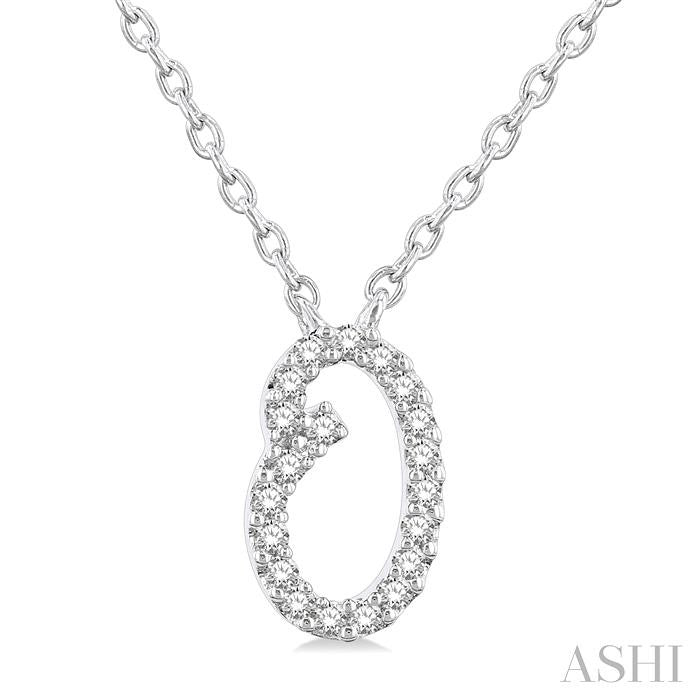 ASHI Script 'O' Initial Diamond Pendant 90469PPTSPDWG-O