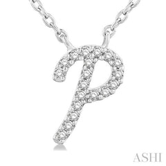 ASHI Script 'P' Initial Diamond Pendant 90469PPTSPDWG-P
